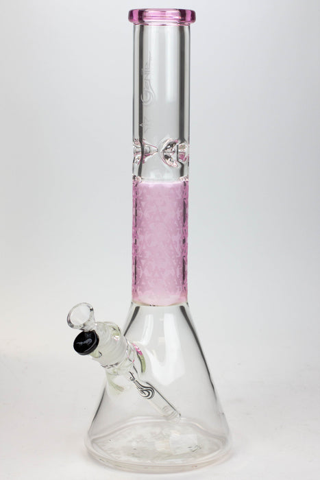 16" Genie 9 mm beaker glass water bong-Pink - One Wholesale