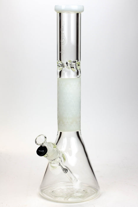 16" Genie 9 mm beaker glass water bong ( GB20022 ) Glass Bong ONE White