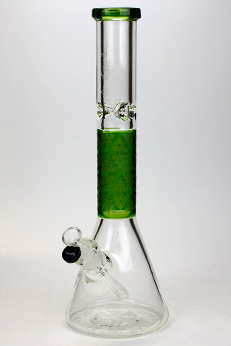 16" Genie 9 mm beaker glass water bong ( GB20022 ) Glass Bong ONE Green