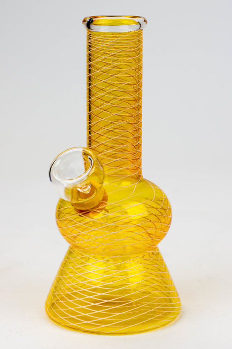 6" color glass water bong - 316-Yellow - One Wholesale