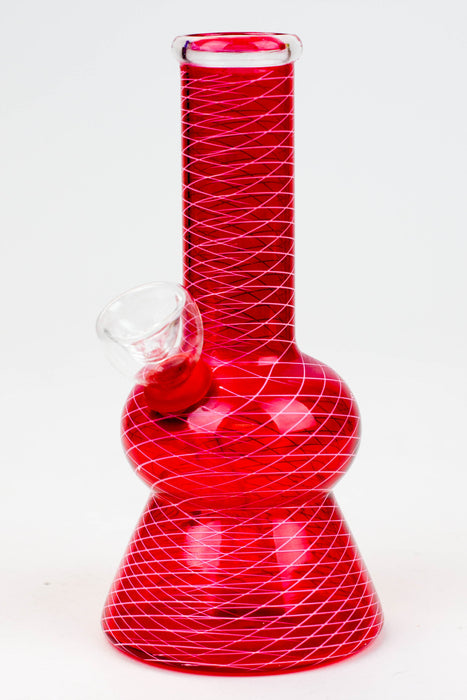 6" color glass water bong - 316-Red - One Wholesale