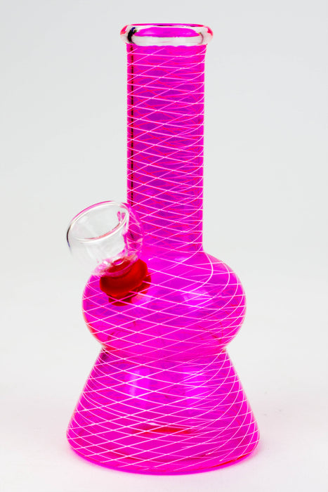 6" color glass water bong - 316-Pink - One Wholesale