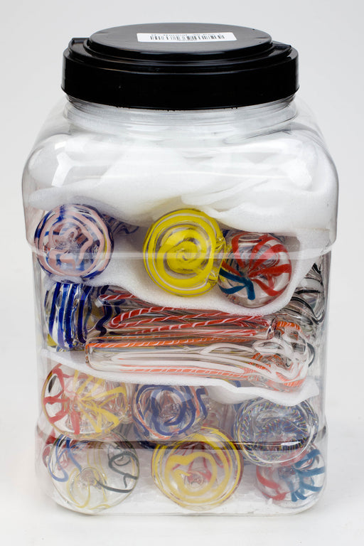 4" Soft glass hand pipe Jar of 30 Glass Pipe ONE