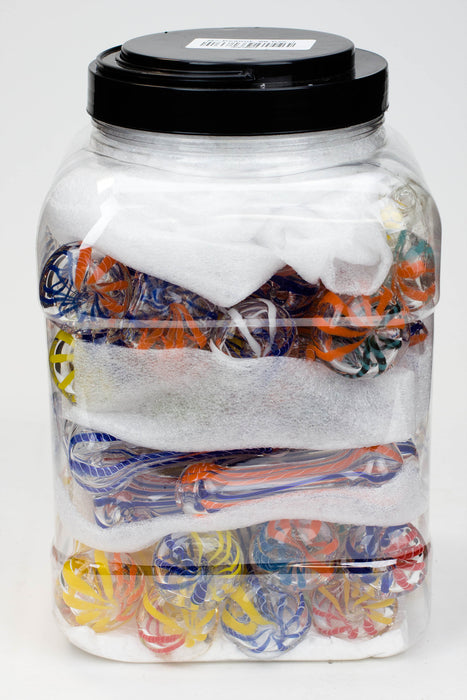 3" Soft glass hand pipe Jar of 50- - One Wholesale