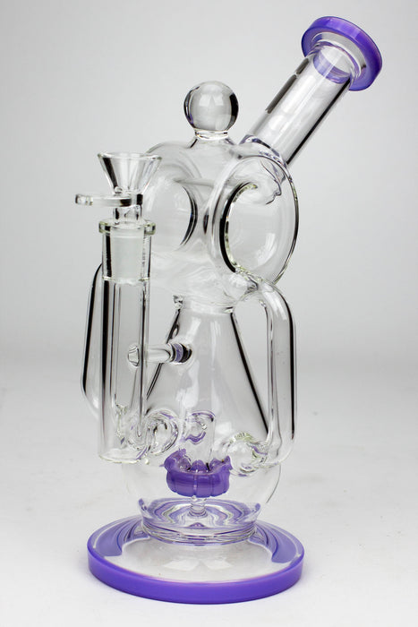 9.5" Infyniti barrel recycler with showerhead diffuser bong-Milky Purple - One Wholesale