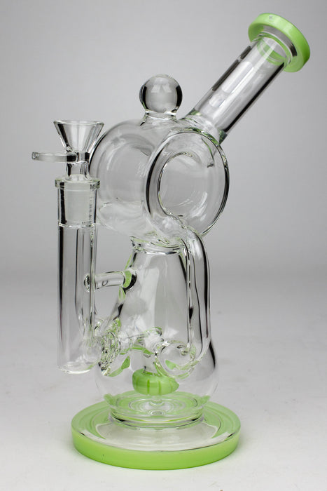 9.5" Infyniti barrel recycler with showerhead diffuser bong-Milky Green - One Wholesale
