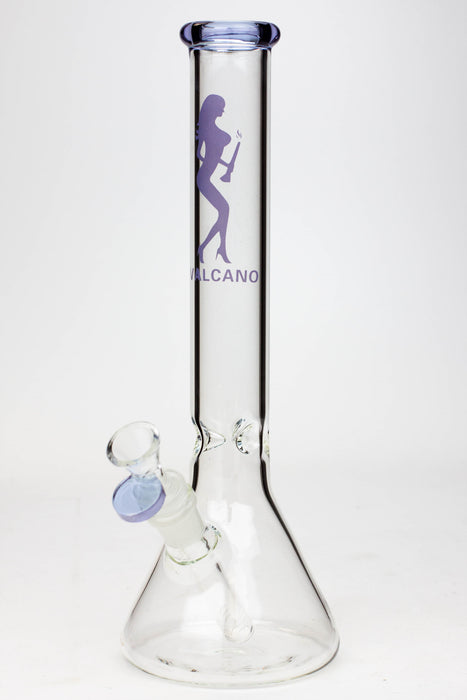 11.5" Valcano beaker glass water bong-Purple - One Wholesale