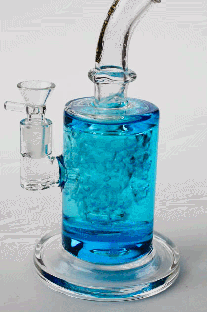 9" GENIE Shower head glass bong with liquid cooling freezer Glass Rig ONE