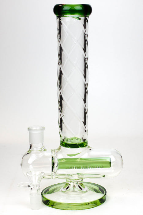 12" Infyniti Twist pattern tube inline diffused water bong Beaker Bong ONE