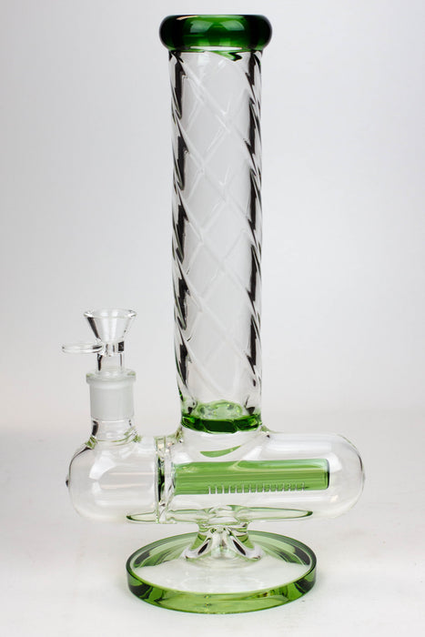 12" Infyniti Twist pattern tube inline diffused water bong Beaker Bong ONE