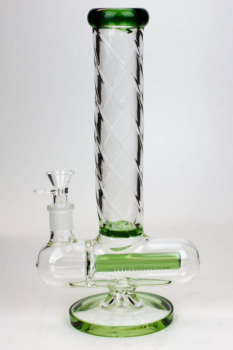 12" Infyniti Twist pattern tube inline diffused water bong- - One Wholesale