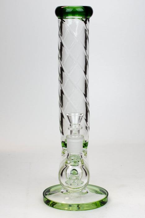 12" Infyniti Twist pattern tube inline diffused water bong Beaker Bong ONE