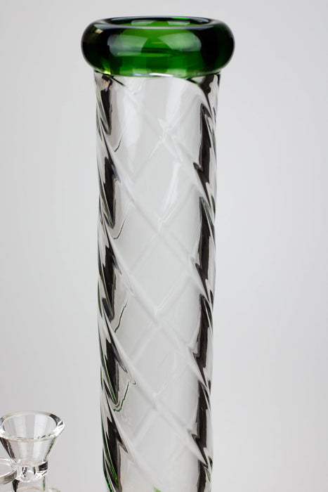 12" Infyniti Twist pattern tube inline diffused water bong Beaker Bong ONE