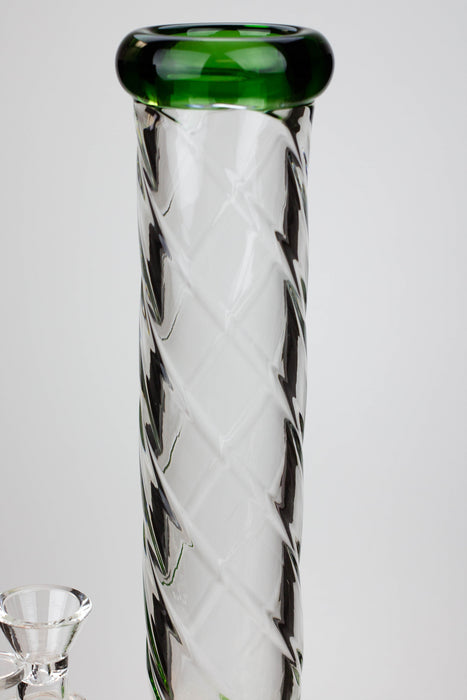 12" Infyniti Twist pattern tube inline diffused water bong- - One Wholesale