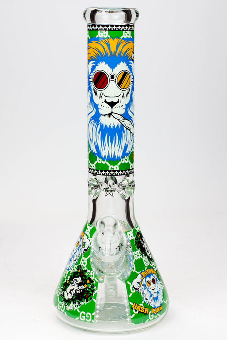 14" Hash King Glow in the dark 9 mm glass bong-B - One Wholesale
