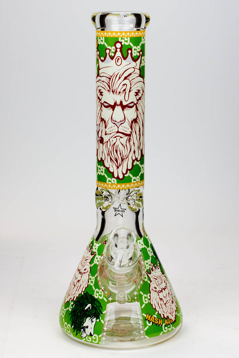 14" Hash King Glow in the dark 9 mm glass bong-E - One Wholesale