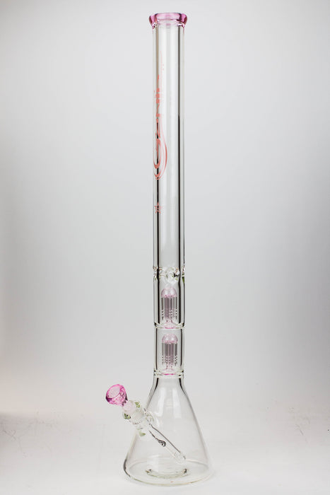 30" Genie 9 mm Dual tree arms beaker glass water bong-Pink - One Wholesale