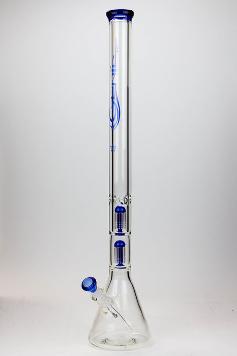 30" Genie 9 mm Dual tree arms beaker glass water bong-Blue - One Wholesale