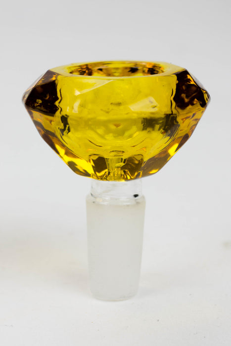 Diamond cutting shape wide glass bowl-Gold - One Wholesale