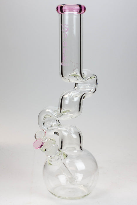 16" Spark 7mm kink zong glass bong-Pink - One Wholesale