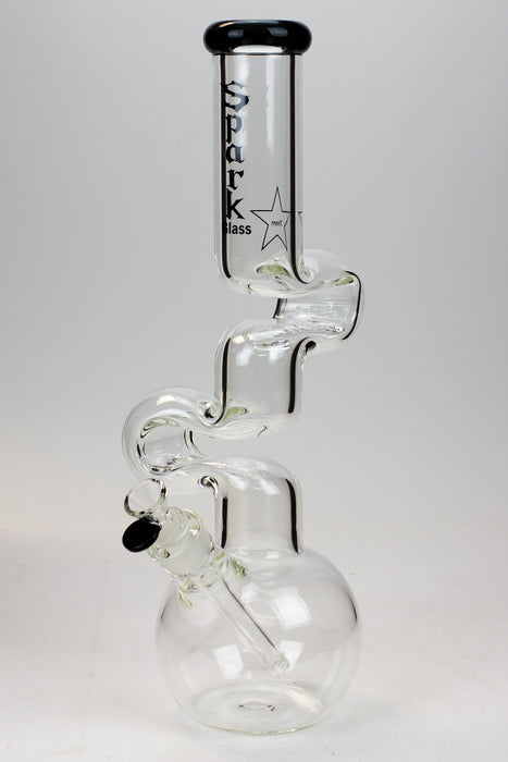 16" Spark 7mm kink zong glass bong- - One Wholesale