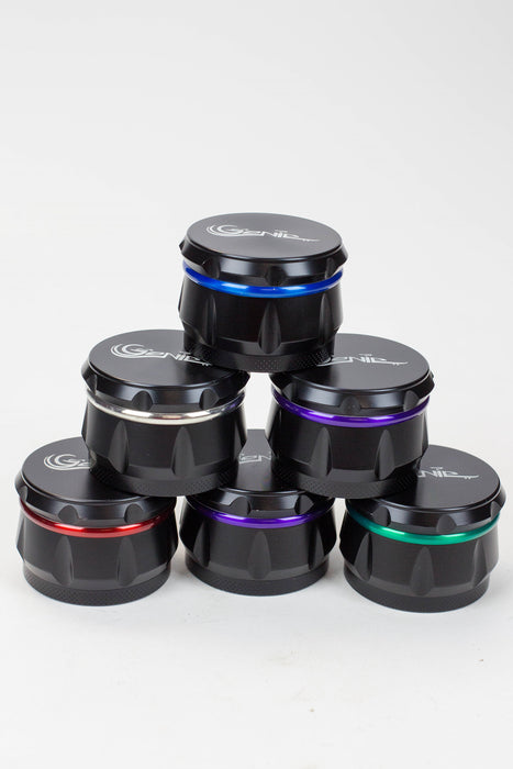 Genie 4 parts black herb grinder Box of 6 Display Pack ONE