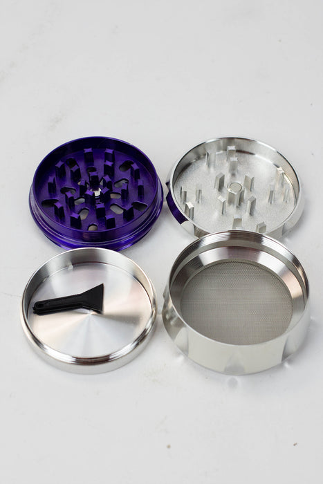 Genie 4 parts silver herb grinder Box of 6- - One Wholesale