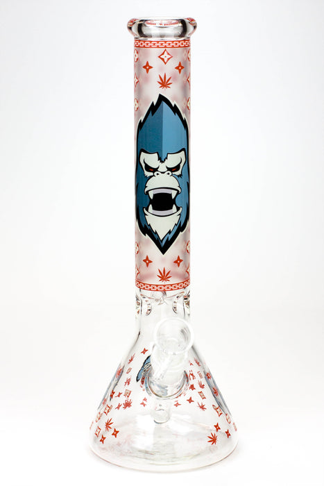 12" Gorilla glass water bong-Glow in the dark-Red F - One Wholesale