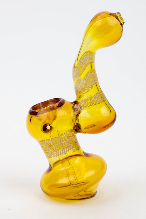 5.5" Single chamber middle stripe bubbler-Assorted- - One Wholesale