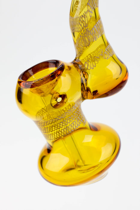 5.5" Single chamber middle stripe bubbler-Assorted Glass Pipe ONE