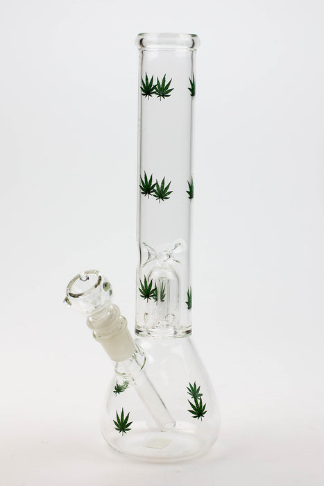 Wholesale Weed Leaves Glass Bong Green