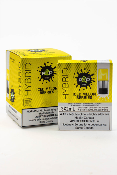 HYBRID Pop Hit STLTH Compatible Pods Box of 5 packs (20 mg/mL)-Iced Melon Berry - One Wholesale