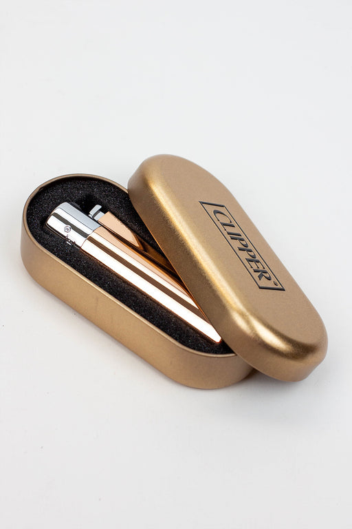 CLIPPER ROSE GOLD AND SILVER CMP11 METAL LIGHTERS COLLECTION BOX OF 12- - One Wholesale