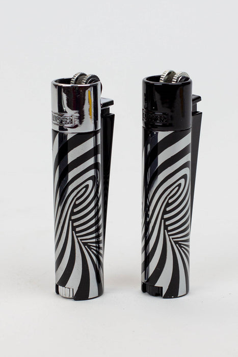 CLIPPER PSYCHEDELIC SILVER METAL LIGHTERS COLLECTION BOX OF 12- - One Wholesale