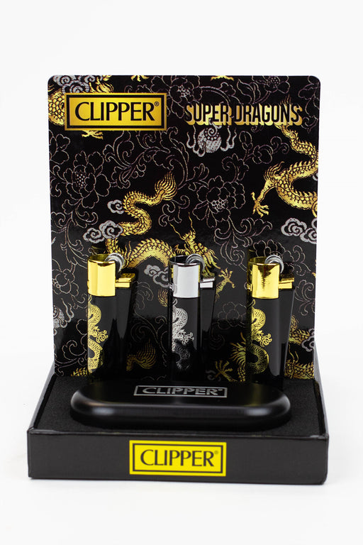 CLIPPER DRAGONS METAL LIGHTERS COLLECTION BOX OF 12- - One Wholesale