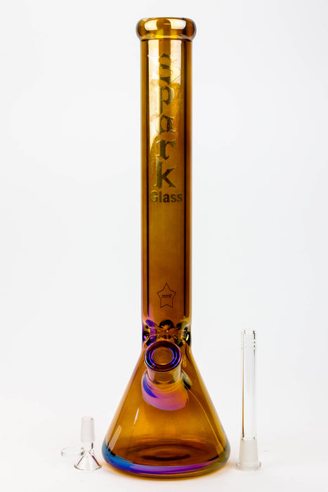 17.5" SPARK / 9 mm / Electroplated glass beaker bong- - One Wholesale