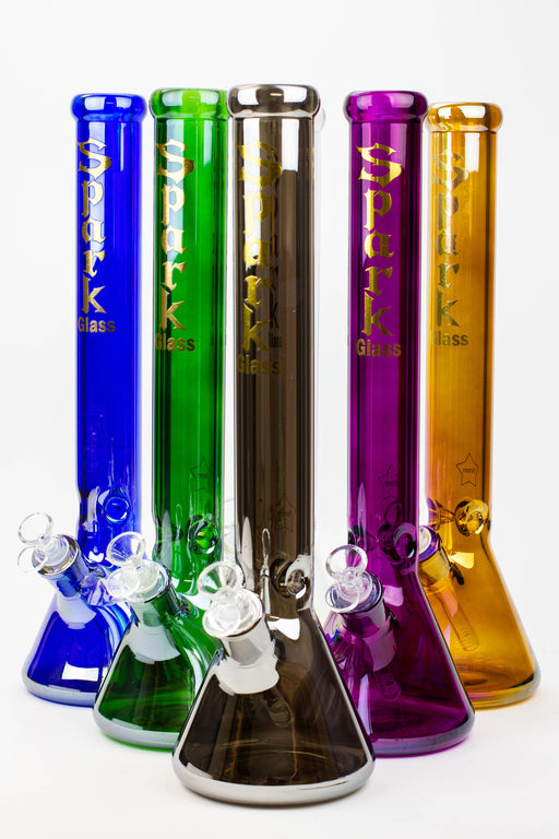 17.5" SPARK / 9 mm / Electroplated glass beaker bong- - One Wholesale