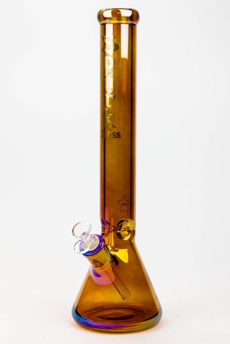 17.5" SPARK / 9 mm / Electroplated glass beaker bong-Gold - One Wholesale