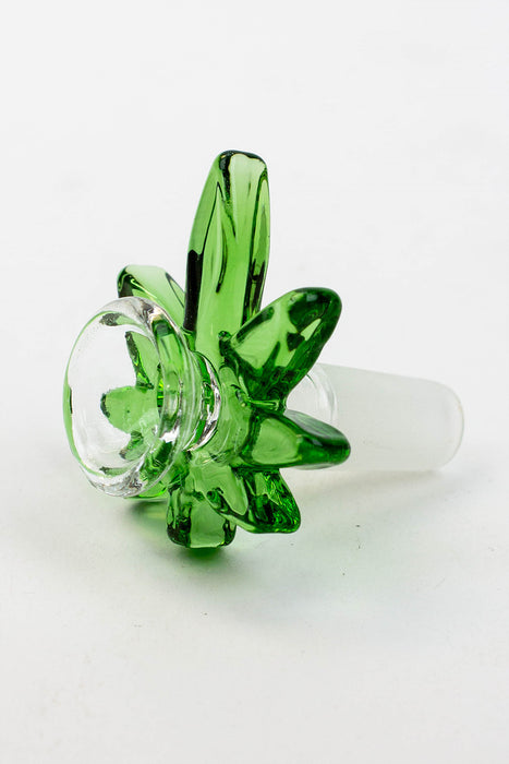 Thick glass bowl with leaf handle-Green - One Wholesale