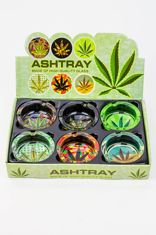 Round glass ashtray Box of 6- - One Wholesale