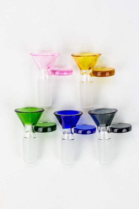 Color Glass bowl with round handle Bongs Accessories ONE