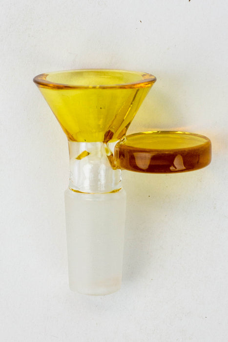 Color Glass bowl with round handle Bongs Accessories ONE Amber