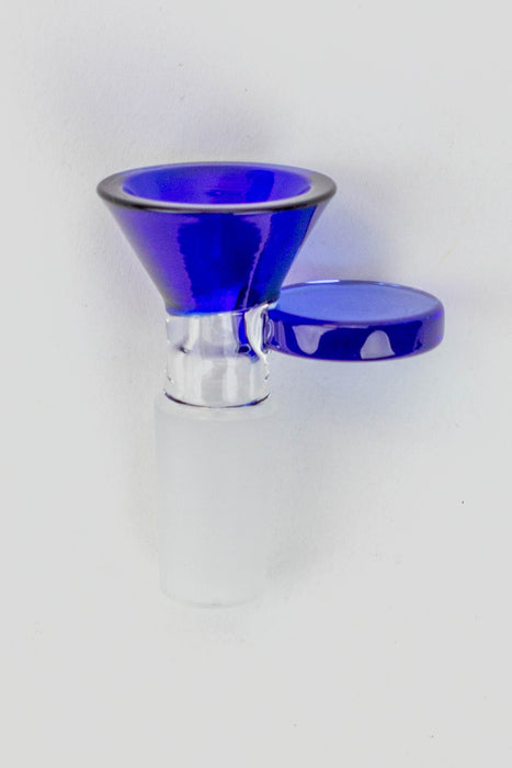 Color Glass bowl with round handle Bongs Accessories ONE Blue