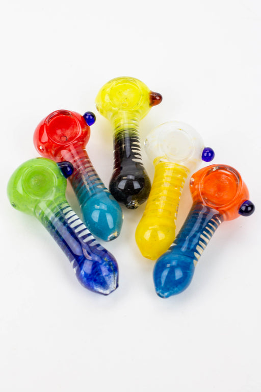 3.5" soft glass hand pipe - 8752- - One Wholesale