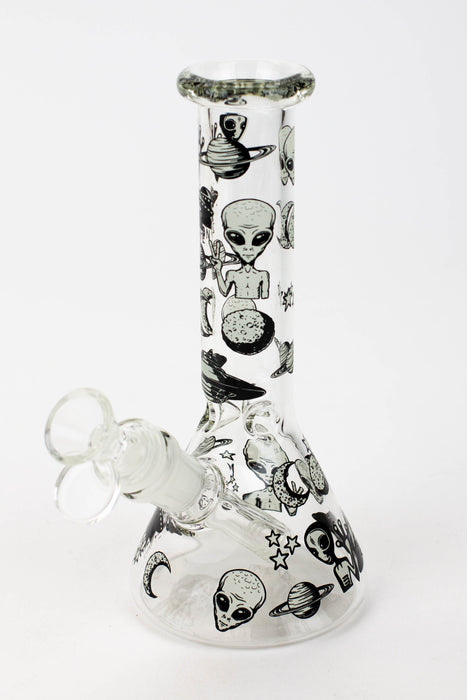 7.5" Glow in the dark beaker glass water bong-Ailen - One Wholesale