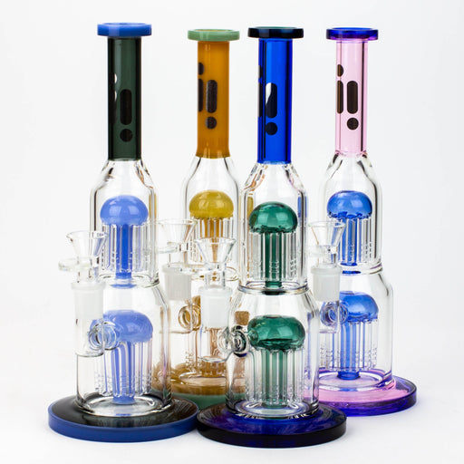 11" Infyniti double percolator glass bubbler- - One Wholesale