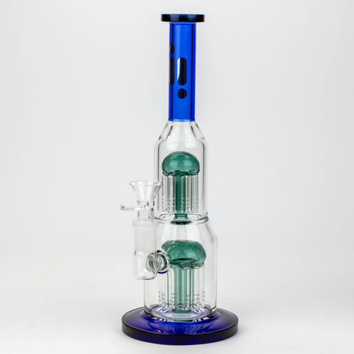 12” Infyniti double percolator glass bubbler Bongs ONE Blue