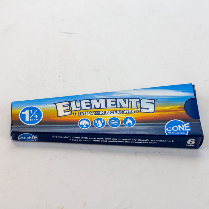Elements Ultra Thin Cones 1 1/4 Pack of 6, Box of 30 ROLLING PAPER ONE