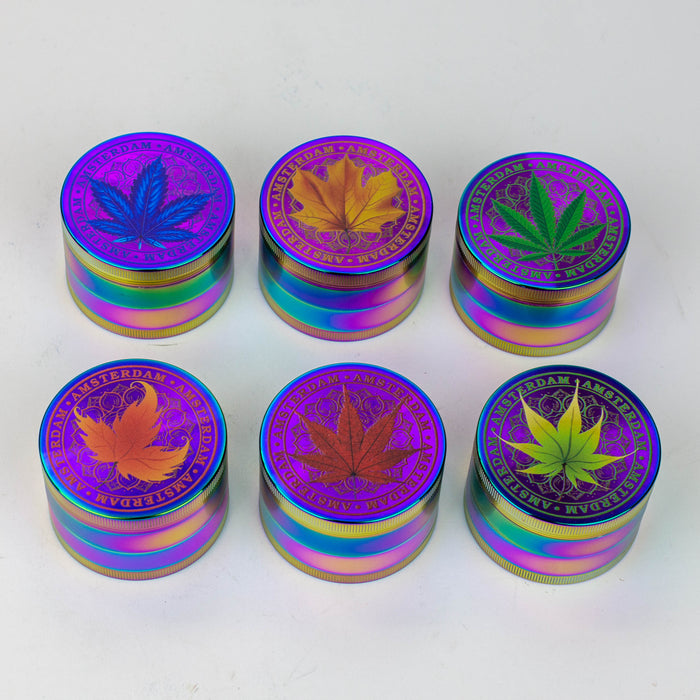 GENIE 4 parts 63 mm Leaf rainbow metal grinder Box of 6 Display Pack ONE