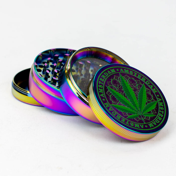 GENIE 4 parts 63 mm Leaf rainbow metal grinder Box of 6 Display Pack ONE